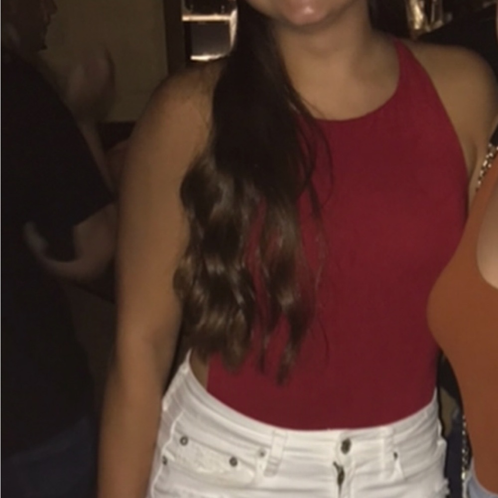 red bodysuit